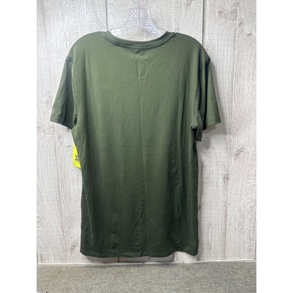 Womens Green Short Sleeve T Shirt and Gray Shorts w/ Pockets - Picture 3 of 12